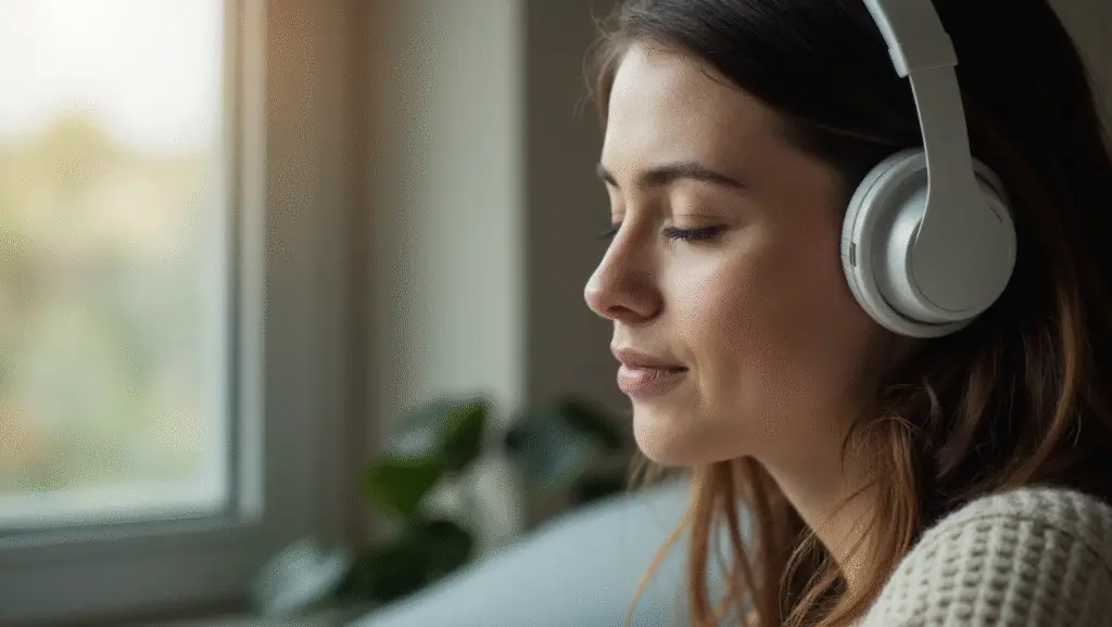 Woman Doing Breathworks Session